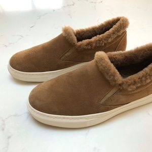 M.Gemi Cerchio Shearling in tan/biscotti suede